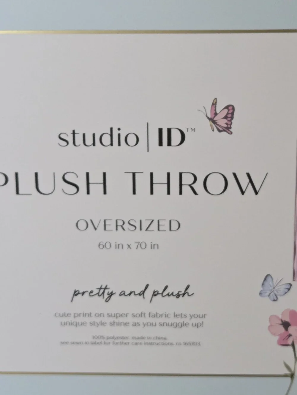 Studio I Butterfly Plush Throw- Multicolor Butterflies